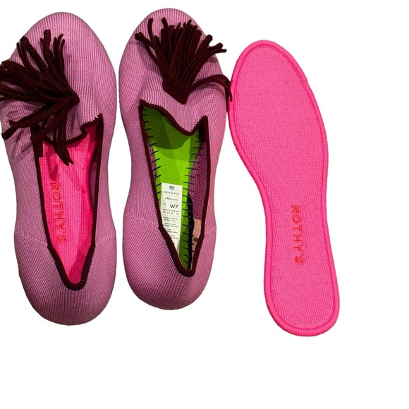 Rothy's The Merino Wool Tassel Slip On Loafer Flat Lavender Size W7 NWOB - Picture 3 of 8